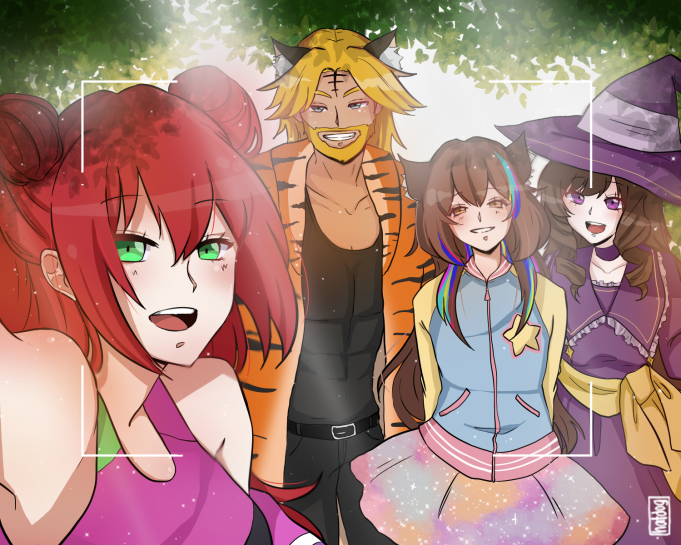 VTSGLimited's tweet photo. Heya 
Nayeh here 
Tonight's Special Event Game ended with season 3 as the victors  

Let me officially introduce them

@PeriaTri   Kera  #Peritart
@IsaacAmur #Drawmur
@LilliWulfVT
@EternityDelphi #EternArtArt 
Art By @Hatdog_Guhitera https://t.co/vpnYjlWJjz
