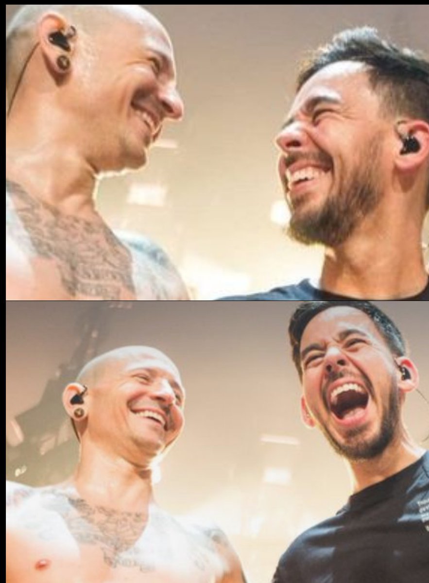 This is the cutest pic ever omg .Look at them 🥰😊#brothers  #OfficialBennodaday #chesterbennington #mikeshinoda #lpfamily #linkinpark
