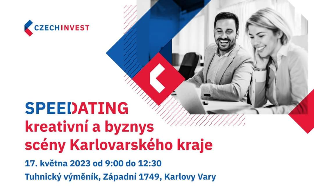 Speedating pro firmy a kreativce už zítra 17. května ve Výměníku v Karlových Varech ve spolupráci s @dizajnpark a regionální kanceláří @CzechInvest_CZ