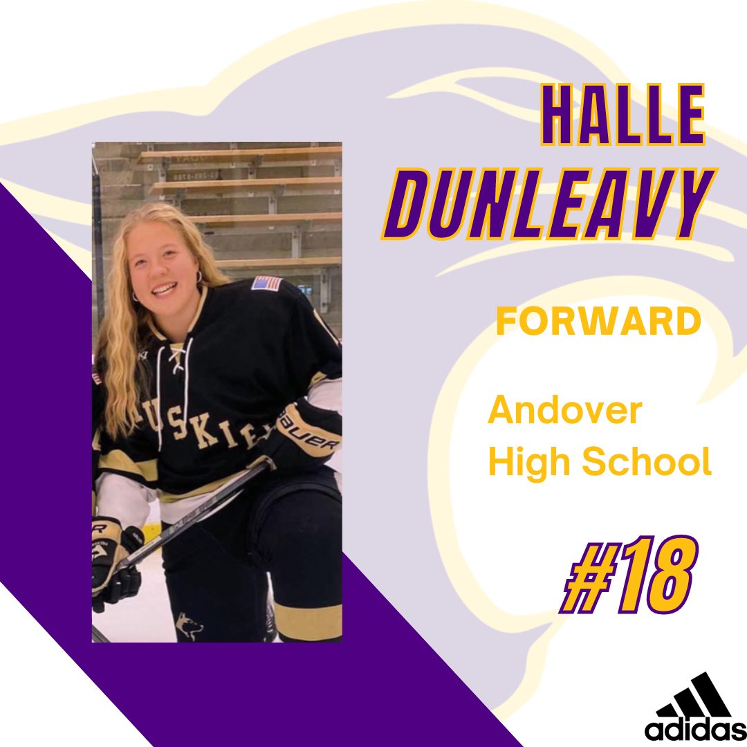 Welcome to Halle Dunleavy from @AHSGirlsHockey_ she’ll wear #18 for us next year! #mystkates #ForTheW