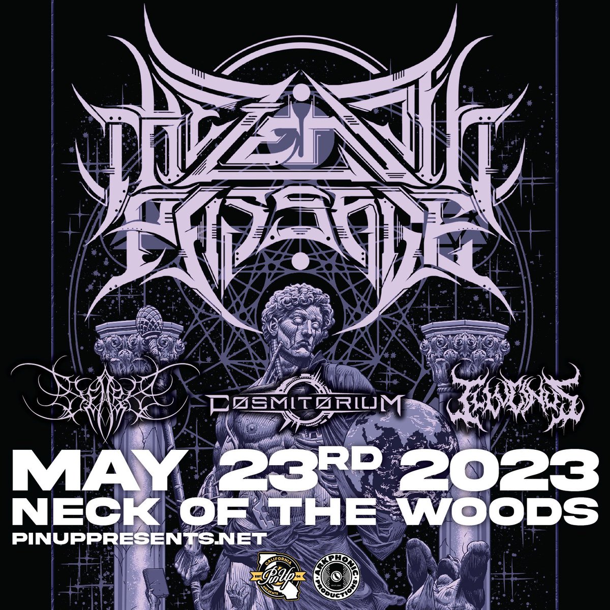 PinUpPresents's tweet photo. 5/23 The Zenith Passage at Neck Of The Woods SF with Deliria, Cosmitorium, and Illucinus

Ticket Link: @eventbrite (link in bio)

#pinuppresents #thezenithpassage #neckofthewoods #sanfrancisco #california #music #livemusic #concert #metal #metalhead https://t.co/HXTEYS0GiI