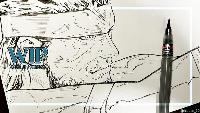 久々のソリッド・スネーク。#アナログ絵