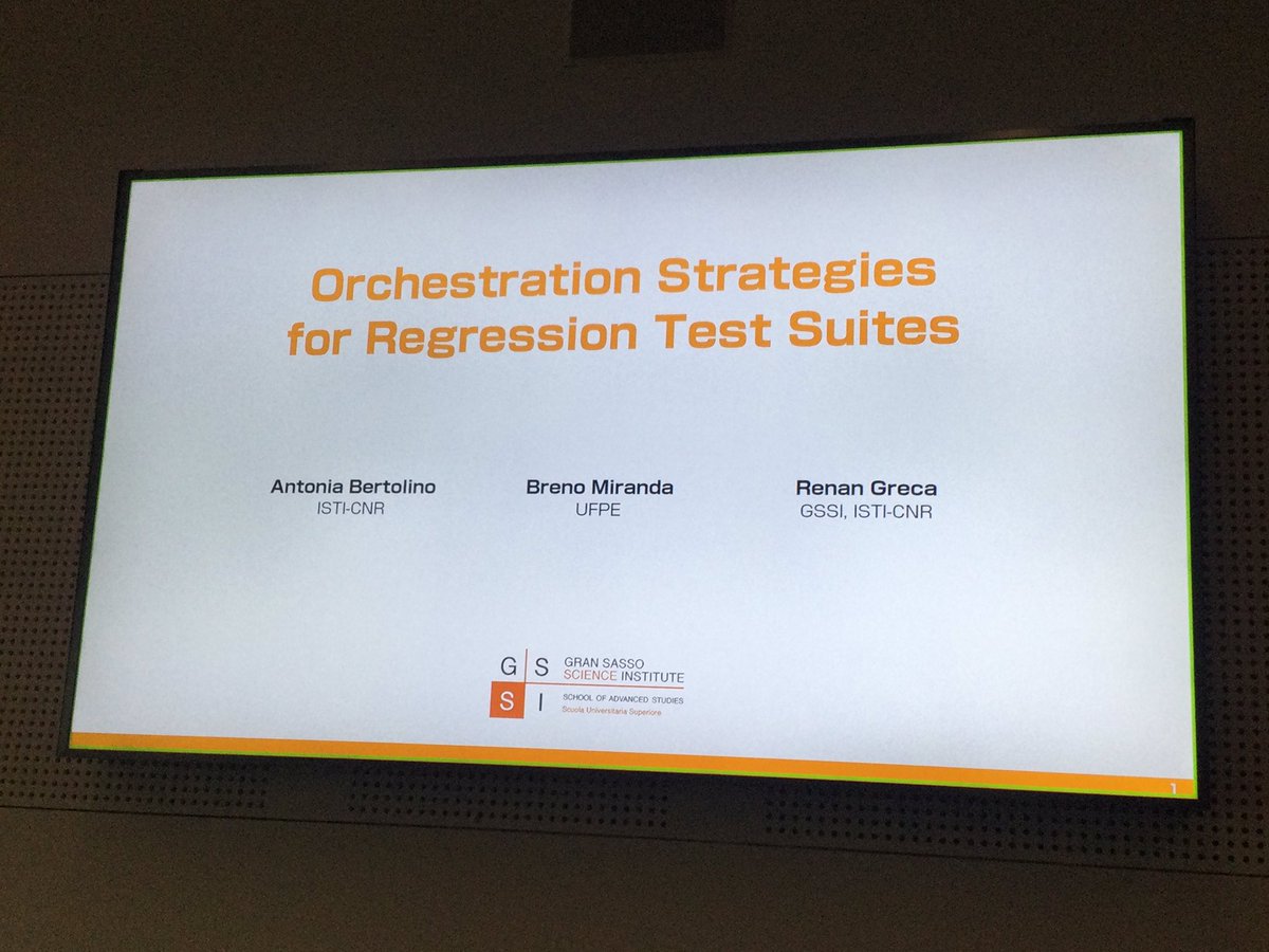DrSEldh's tweet photo. Renan Greca on orchestration testing and Test based priorities @ASTConference https://t.co/nKO1TXRQqN