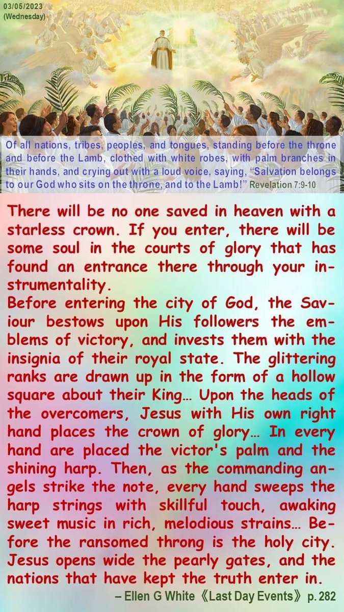 DigitalSDA's tweet photo. Of all nations,tribes,people,and tongues,standing before the throne and before the Lamb,clothed with white robes, with palm branches in their hands, and crying out with a loud voice, saying, "Salvation belongs to our God who sits on the throne, and to the Lamb!" Revelation 7:9-10 https://t.co/dVjYqOqQk2