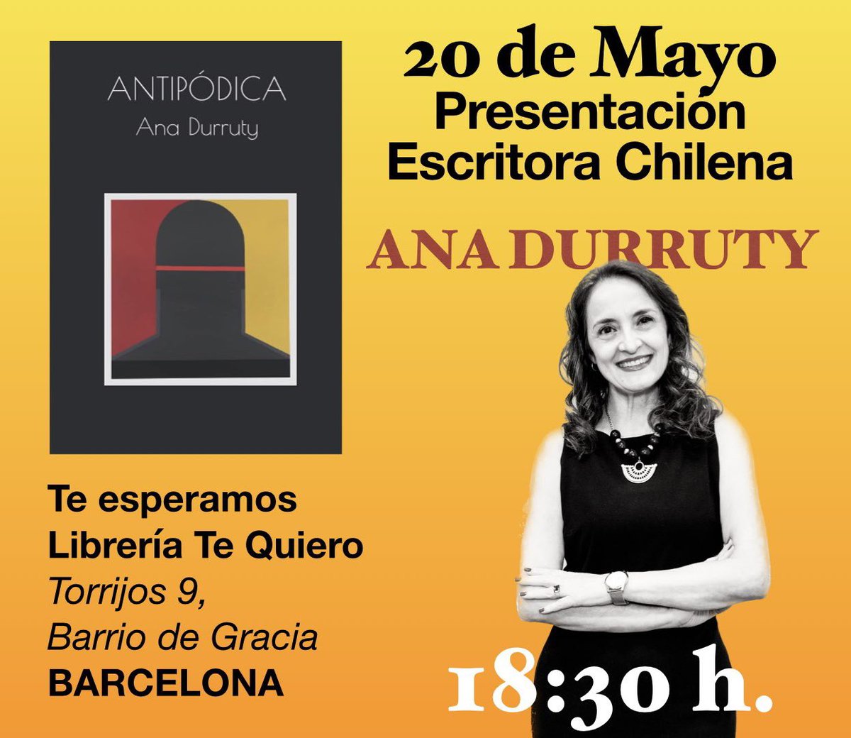 instagram.com/stories/anadur… #presentacionlibro #librogram #barcelona #escritorachilena 
¡Todos cordialmente invitados! 📚