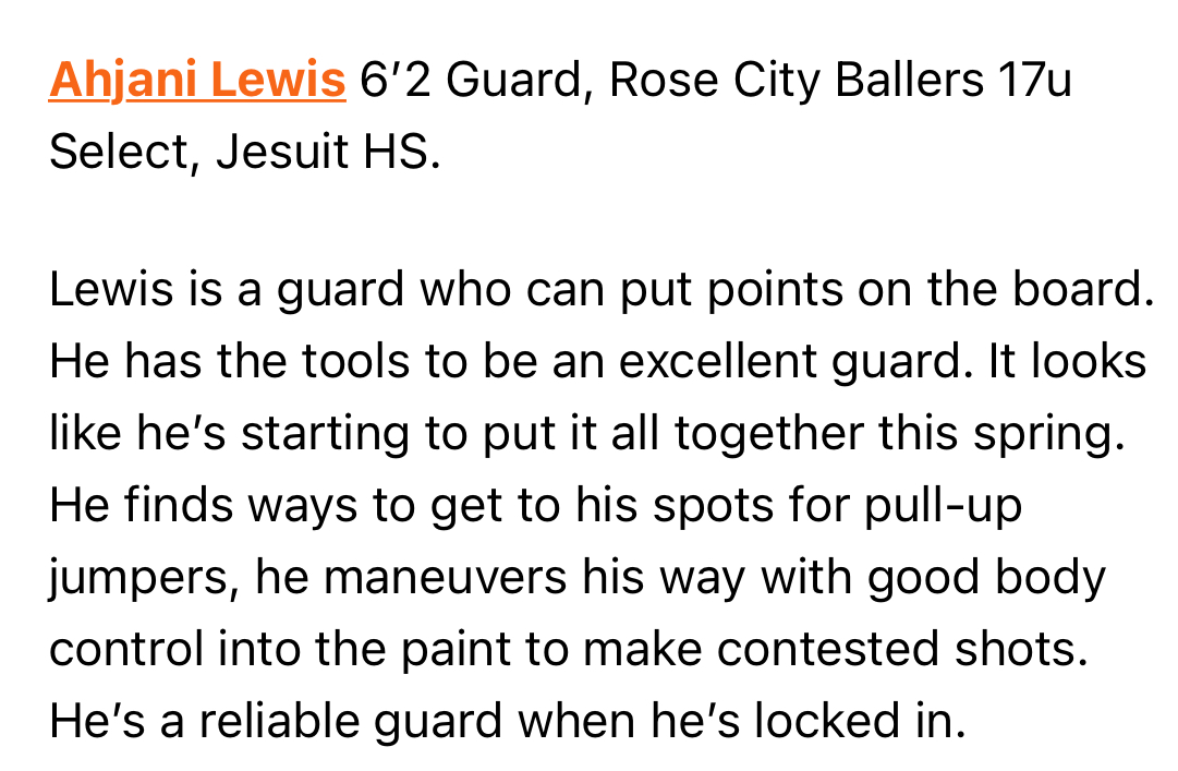 Ahjani Lewis (@ahjanilewis94ft) on Twitter photo Appreciated the writeup <a href="/wrightsbball/">Britt Wright</a> I'll do much better when next you see me. <a href="/RoseCityBallers/">Rose City Ballers</a> will be at the City Championship in SF this coming weekend. <a href="/Jesuitsacbball/">Marauders Basketball</a> <a href="/JaguarHoops/">Southern Men's Basketball</a> <a href="/coach_plank/">Coach Plank</a> <a href="/NevadaHoops/">Nevada Basketball</a> <a href="/SJSUCoaches/">San JosΓ© State Basketball Coaches</a> <a href="/CoachDamany/">Damany Hendrix</a> <a href="/PacificMensBB/">Pacific Men's Basketball</a> <a href="/NSU_BBALL/">Norfolk State Men's Basketball</a> Appreciated the writeup <a href="/wrightsbball/">Britt Wright</a> I'll do much better when next you see me. <a href="/RoseCityBallers/">Rose City Ballers</a> will be at the City Championship in SF this coming weekend. <a href="/Jesuitsacbball/">Marauders Basketball</a> <a href="/JaguarHoops/">Southern Men's Basketball</a> <a href="/coach_plank/">Coach Plank</a> <a href="/NevadaHoops/">Nevada Basketball</a> <a href="/SJSUCoaches/">San JosΓ© State Basketball Coaches</a> <a href="/CoachDamany/">Damany Hendrix</a> <a href="/PacificMensBB/">Pacific Men's Basketball</a> <a href="/NSU_BBALL/">Norfolk State Men's Basketball</a>