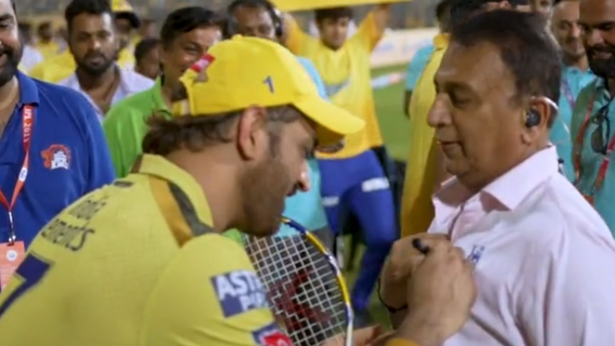 Sunil Gavaskar said "When I got to know CSK is going take a lap of honour, I decided to create a special memory - I ran to take an autograph, I am thankful for the camera person for giving a marker pen, I requested him &amp; it was nice from Dhoni and very emotional moment for me".