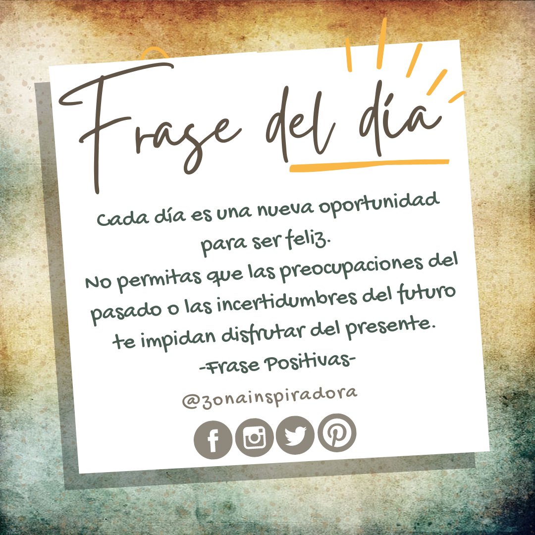 zonainspiradora's tweet photo. Cada día es una nueva oportunidad para ser feliz. No permitas que las preocupaciones del pasado o las incertidumbres del futuro te impidan disfrutar del presente. -Frase Positivas-
.
Síguenos ✔

#zonainspiradora4 #laprodundidadelospensamientos #positivevibes #positive #gracias https://t.co/SbOrJLUn2F