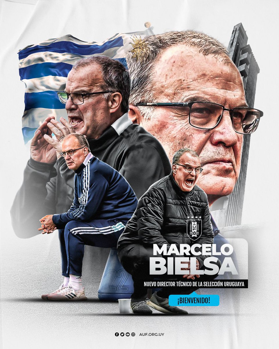 Marcelo Bielsa es presentado como director técnico de la Selección Uruguaya de fútbol.

Un proyecto serio y muy atinado para dirigir el barco charrúa.  

#marcelobielsa #locobielsa #seleccionuruguaya #futboluruguay