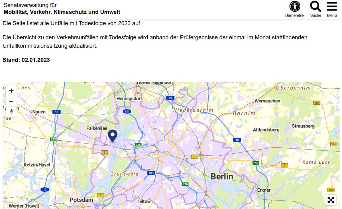 #MobG BE § 21 Besondere Maßnahmen zur Erhöhung der Verkehrssicherheit (2) Nach jedem Unfall mit Verkehrstoten ... Das Ergebnis der Prüfung ist im Internet zu veröffentlichen. @SenMVKUBerlin @SchreinerManja Wann beginnt dieses 'unverzüglich' in #Berlin? berlin.de/sen/uvk/mobili…