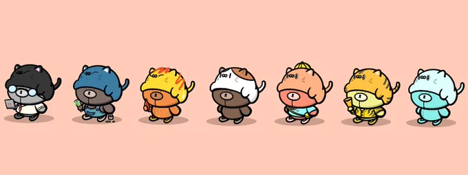 このキャラクターめっちゃ可愛いと思いませんか?w NFTアカウントでは好評だったのですが、自画自賛 【設定】猫をかぶって可愛くみられたいくま達。