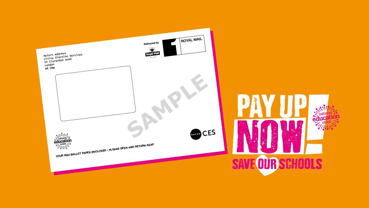 From today, your teacher pay and funding ballot papers start to drop: get that vote in the post as soon as possible. #payup #saveourschols