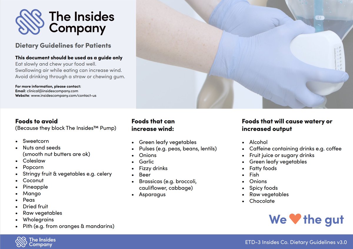 InsidesCompany's tweet photo. Need a handout to provide to your patient with dietary tips on keeping their output the right consistency for reinfusing? Download it from our training hub:
https://t.co/XmFw8ctOEW
#chyme #reinfusion #therapy #welovethegut #theinsides #refeeding #ostomy #fistula https://t.co/wbtGl5qLey