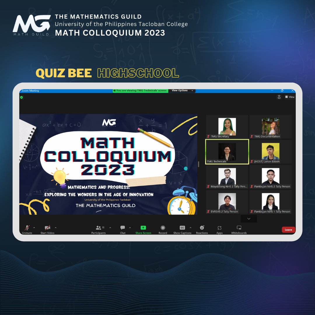 upvtcmathguild's tweet photo. 𝗛𝗜𝗚𝗛𝗟𝗜𝗚𝗛𝗧𝗦 | Math Colloquium 2023: High School Quiz Bee

We once again staged an online high school quiz bee. Thank you to our participants, their coaches, and their schools for supporting this year's quiz bee. See you in 2024!

#TheMathematicsGuild
#MathColloquium2023 https://t.co/emi8qUch8Q