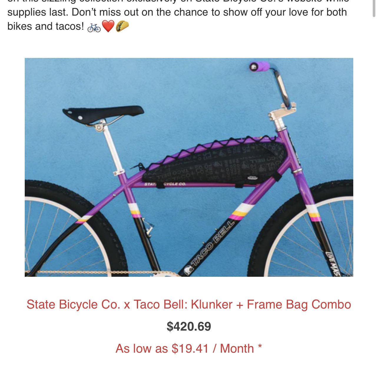 CATBITE on X pulling up to the gig on the 420.69 Taco Bell bike https t CvgGkuYl7R X