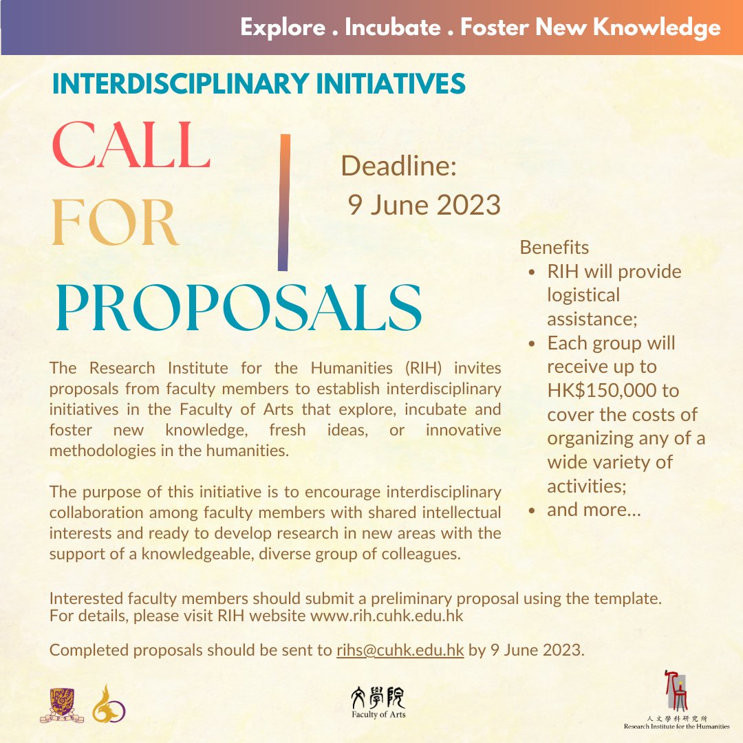 Research Institute for the Humanities (RIH) CUHK tweet media
