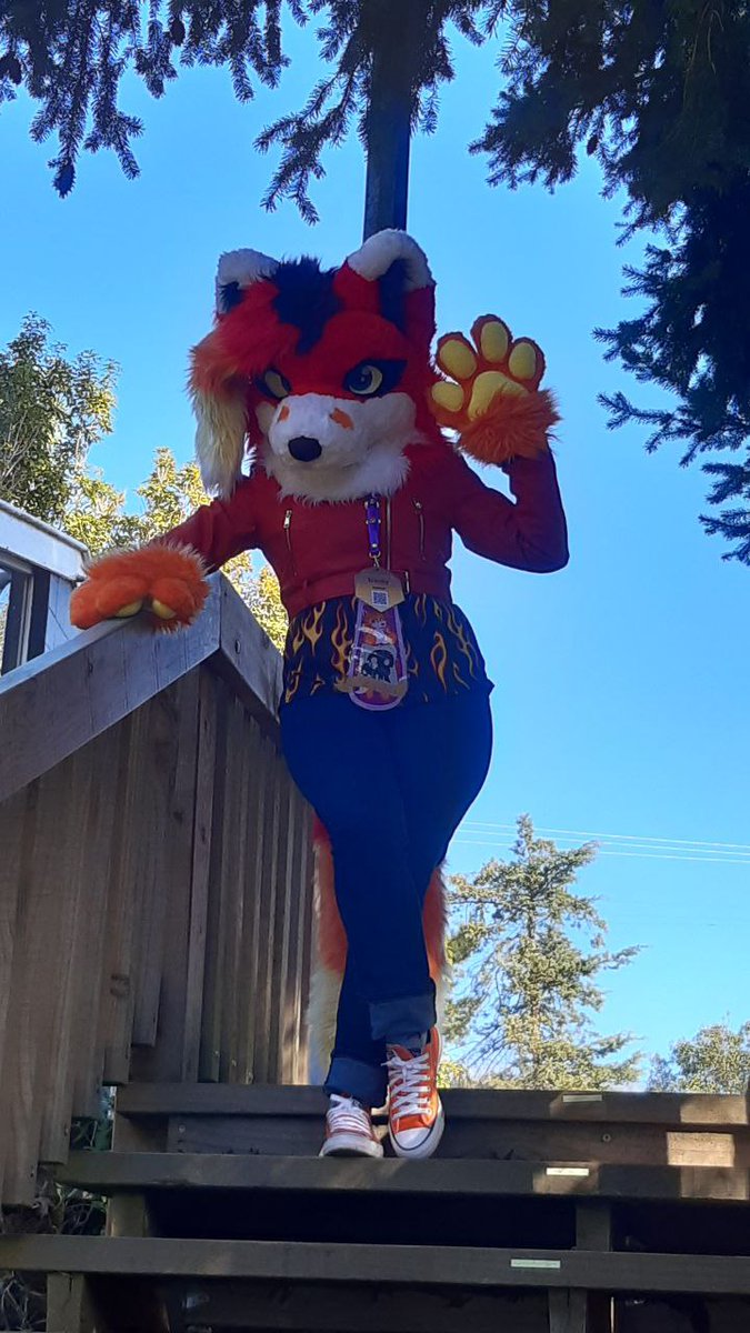 ScorchinVixen's tweet photo. Muhahahha 
Had a good time at #southernpaws
🧡🦊 https://t.co/SW8Xd3ezxx