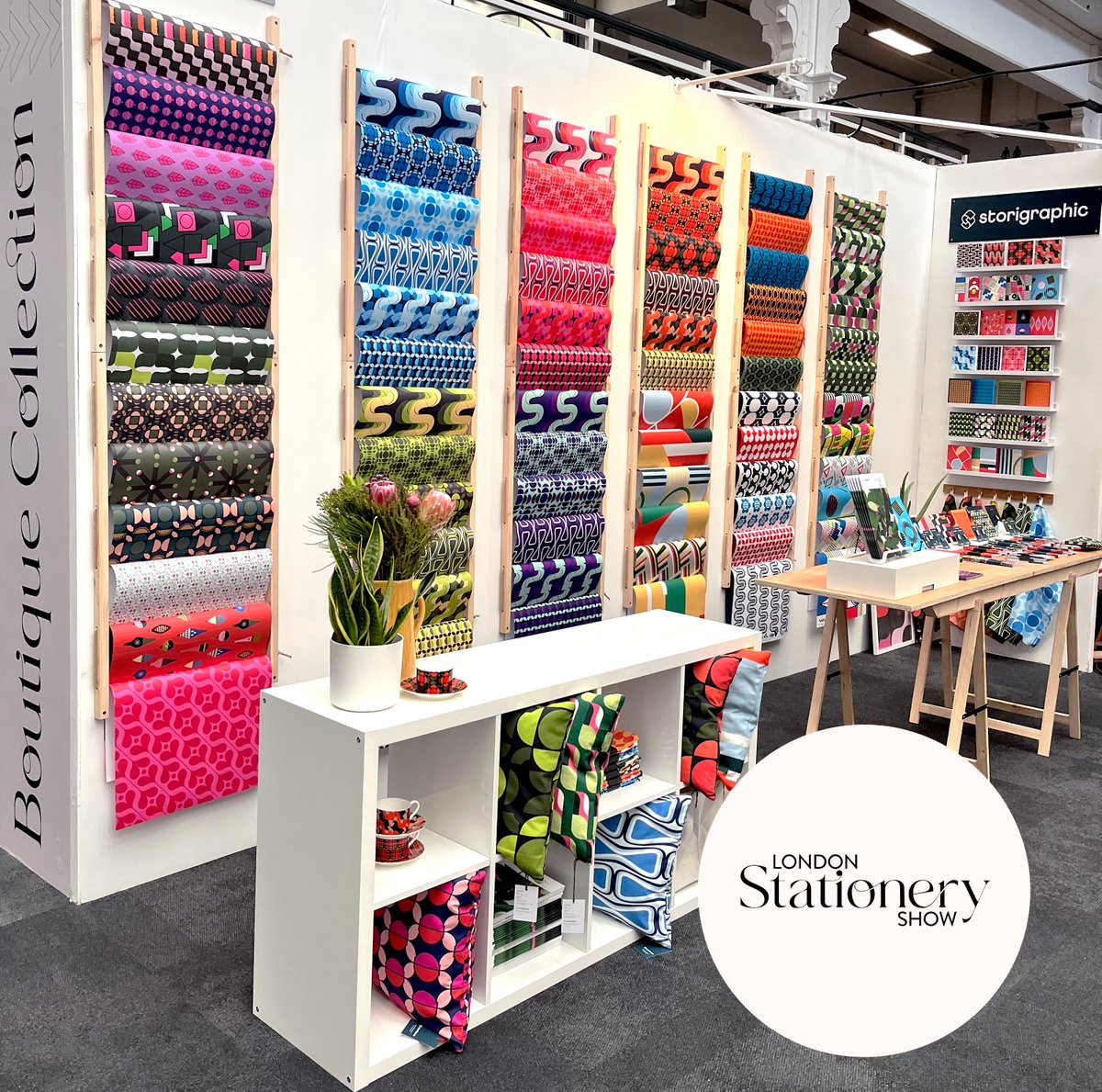 storigraphic's tweet photo. We’re all set up and ready for the London Stationery Show.
If you’re coming to @StationeryBytes, do come & say hello — stand G104 😊
#stationeryshow #greetings #stationery #wrappingpaper #giftwrap #paperware #pattern #print #tradeshow #retail #UKsustainablymade #wholesale https://t.co/xh2Rd2auB7