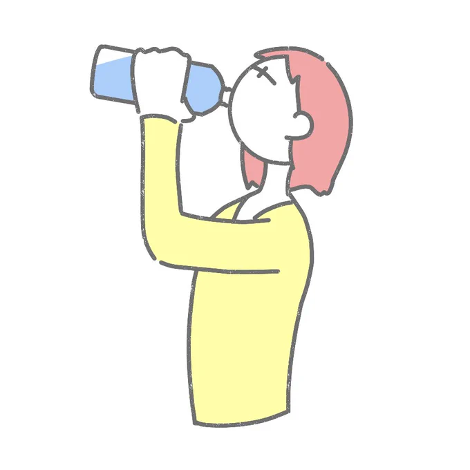 妊娠で喉が渇く女性        femtech-illustration.com/29-… femtech-illustration.com/30-… #フェムテック #フェムテックイラスト #妊娠初期 #妊娠後期