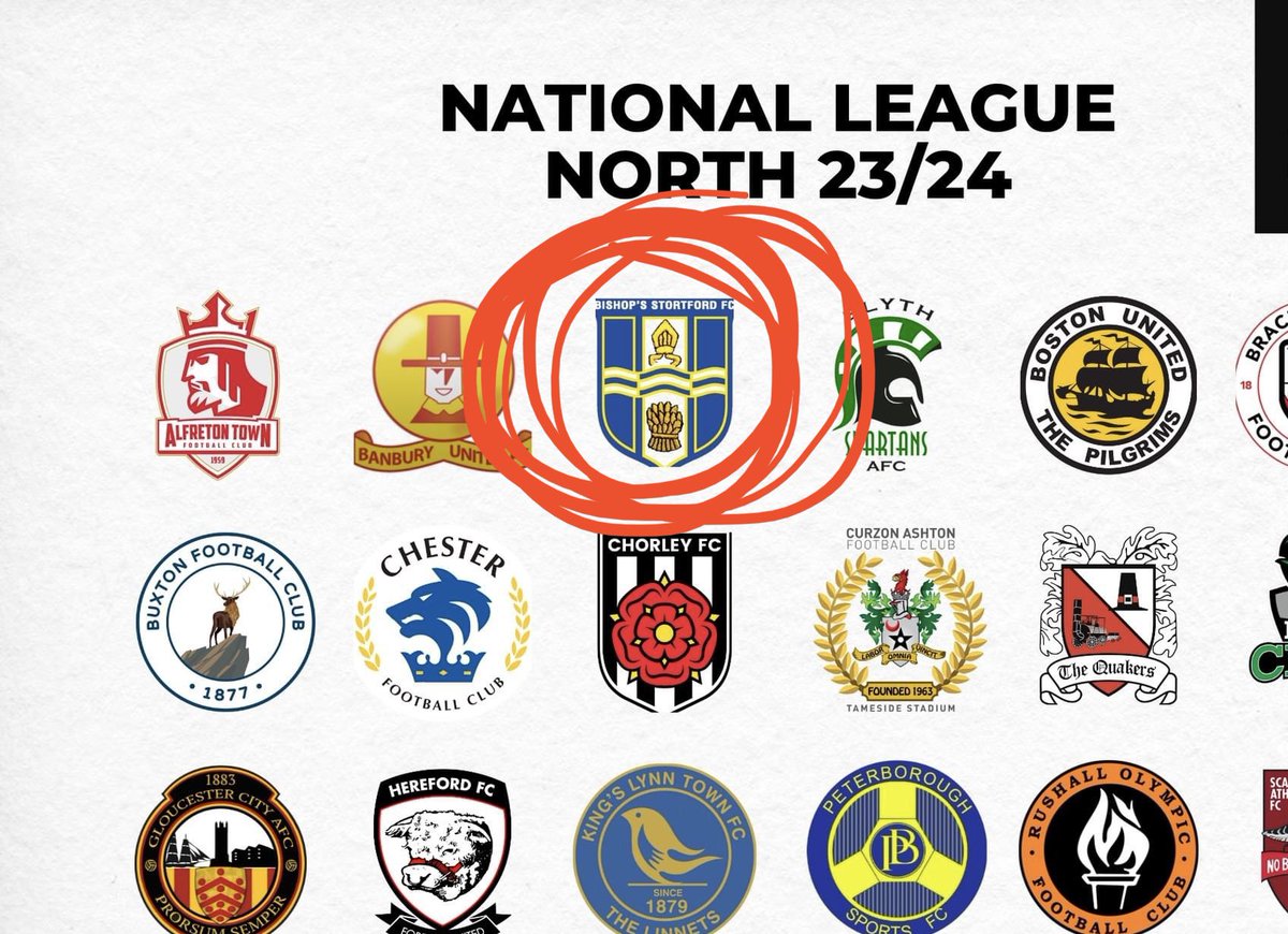 Just having a check of next seasons #NationalLeagueNorth teams and wow! Some long away days for Bishop Stortford fans 😂 since when has that been in the north?