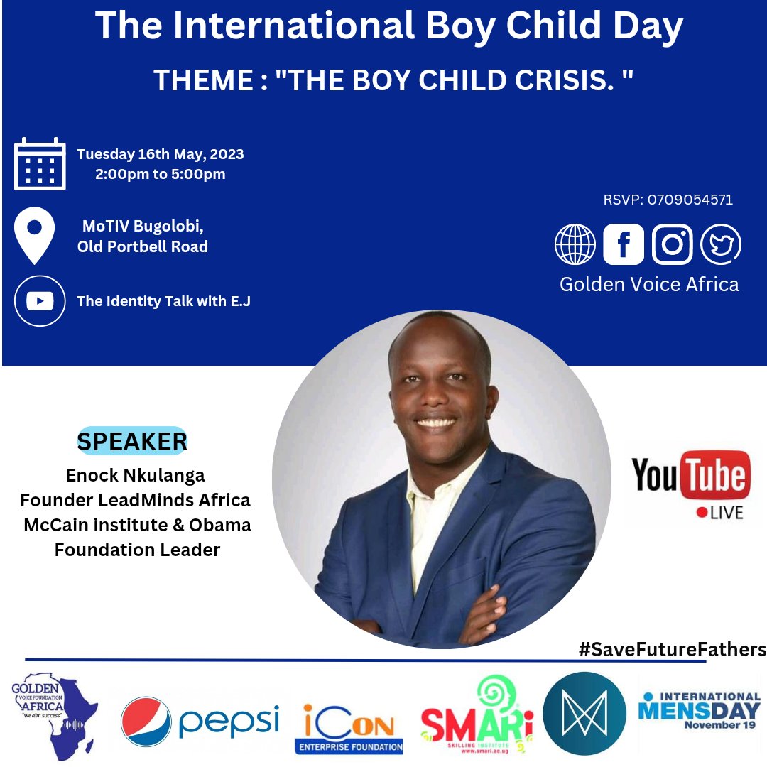 ElevateSM01's tweet photo. When you mention Leadership, mentorship and patriotism, his name can never miss on the list. Today we shall be finding our purpose and vision with the only @EnockNkulanga #SaveFutureFathers @kyamageroandrew @KigoziMaggie @LeadmindsAfrica https://t.co/0gmsbUU1vJ