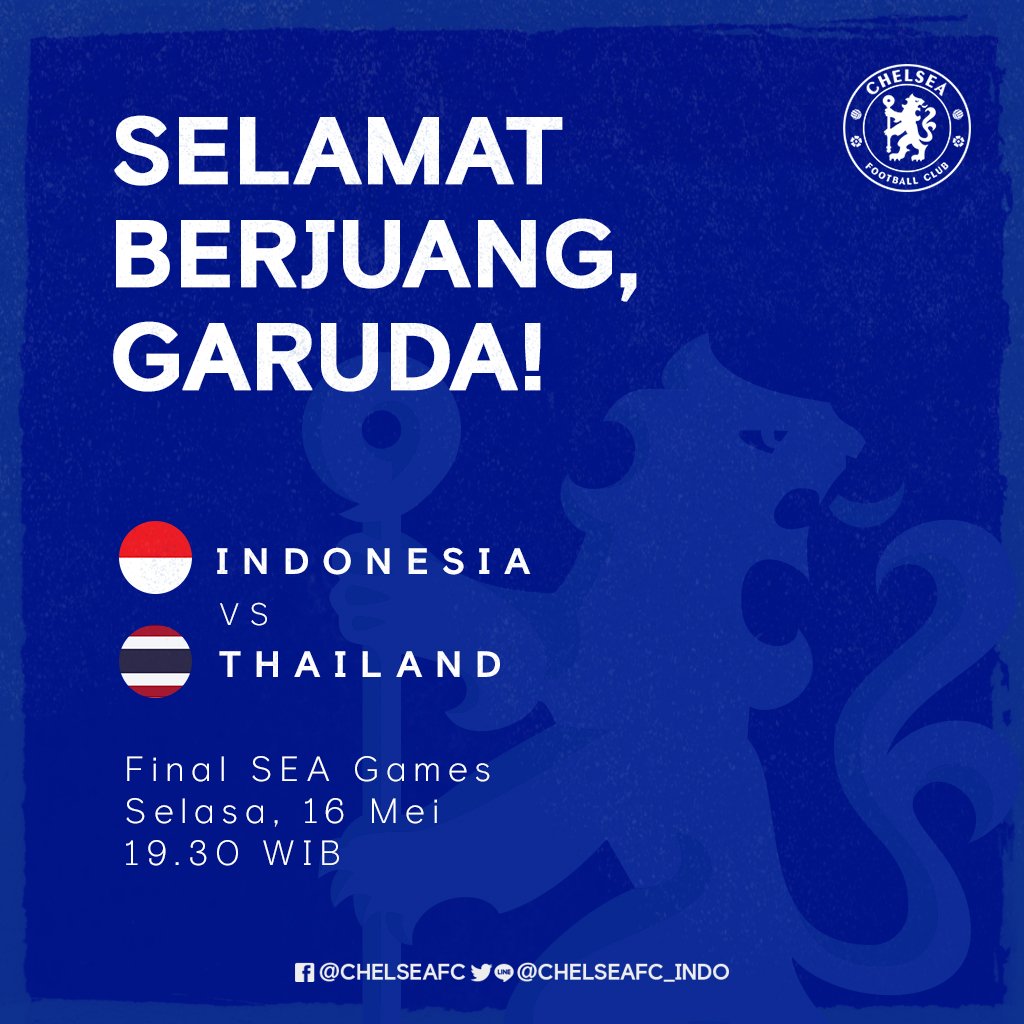 chelseafc_indo's tweet photo. 🇲🇨 TIMNAS DAY 🇲🇨

Login final Sea Games, selamat berjuang tim Garuda! 💪

Semoga emas berhasil dibawa pulang ke tanah air! 🙏🏻

#TimnasDay
#CFCIndo https://t.co/t9xQZQvGP8