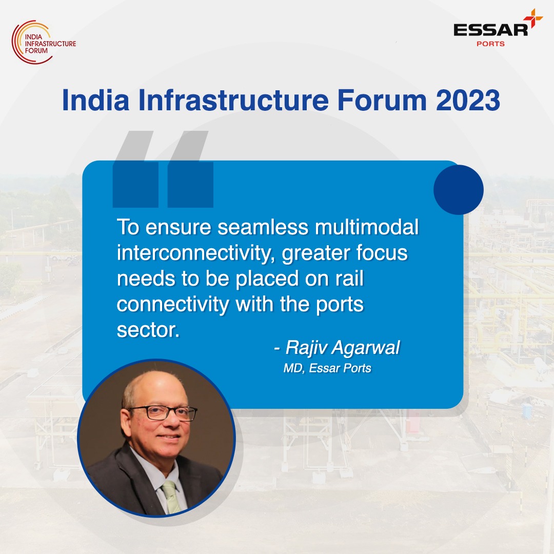 EssarPorts's tweet photo. At the @indiainfraforum 2023, @iamrajivagarwal, MD #EssarPorts shared insights on the 'Development and Decarbonisation' needed in the ports sector.
#EssarPorts #IndiaInfrastructureForum https://t.co/9i8q68GNpI
