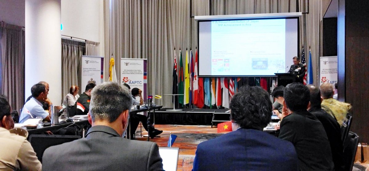 Joint_Staff_Col's tweet photo. From May 1 to 4, the #JPC participated in the #AAPTC annual conference in
#Australia , and exchanged various views with participating countries from
the #Asia_Pacific region and others. For more information, please visit
following website.
#JSC
https://t.co/St4hkKrvnG https://t.co/FF9EfOwlhg