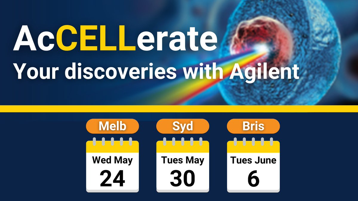mscienceaustnz's tweet image. RSVP to attend one of our @Agilent #AcCELLerationTour events. 
🔗mscience.typeform.com/to/tQ9qCDET 
• Showcasing the latest Agilent technologies in #CellAnalysis. 
• Hear from the experts in imaging, real-time cell analysis, #flowcytometry and multi-mode detection.  
#CellBiology…