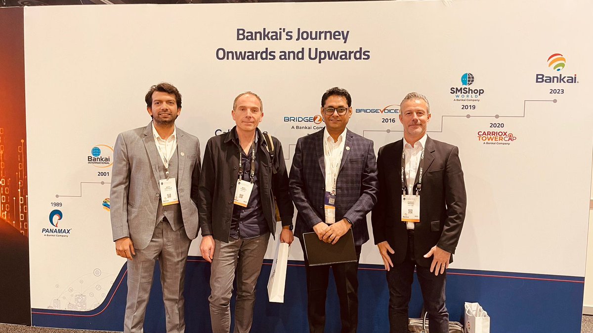 Bankai_Group's tweet photo. Day 1: A fascinating day spent conversing with some of the best minds in the #telecom industry has concluded.
Schedule a meeting: https://t.co/Za7GpaN7CK
#Bankaigroup #ITW #keepingtheworldconnected #telecom #telecommunications #a2psms #a2pmessaging #voipbusiness #voipsolution https://t.co/tblDofeMRu
