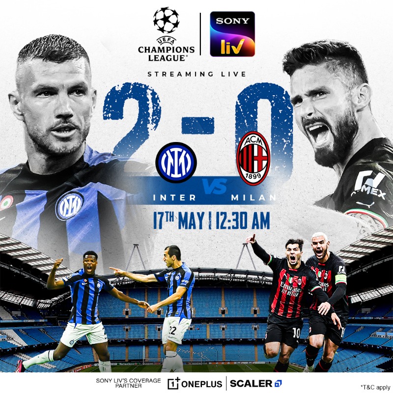 SonyLIV's tweet photo. #InterMilan have one foot in the #UCL final 🔥

Can #ACMilan stage a comeback to turn the tie around? ↩

Stream #MilanDerby 2nd Leg on May 17, 12:30 am, LIVE on #SonyLIV 📺📲