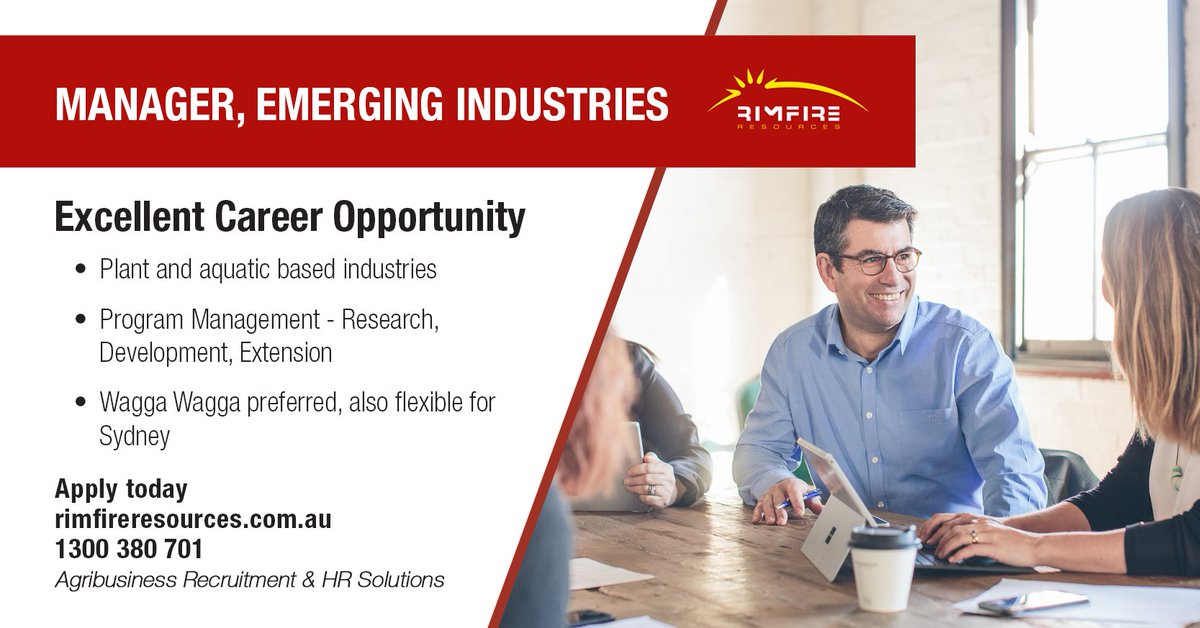 Help establish emerging plant industries in Australian agriculture.

Apply today: adr.to/22nasai

#plant #aquatic #manager #agriculture #agribusiness #agjobs #jobs #rimfireresources