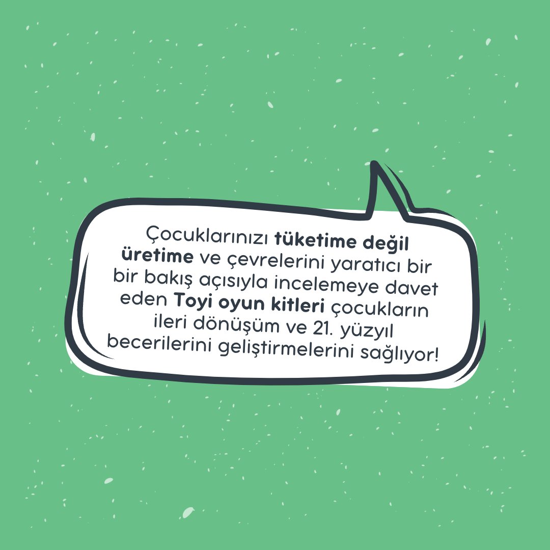 Çocuklarınızı tüketime değil üretime ve çevrelerini yaratıcı bir bir bakış açısıyla incelemeye davet eden Toyi oyun kitleri, çocukların ileri dönüşüm ve 21. yüzyıl becerilerini geliştirmelerini sağlıyor!
Toyi hakkında detaylı bilgi almak için sitemizi ziyaret edebilirsiniz!