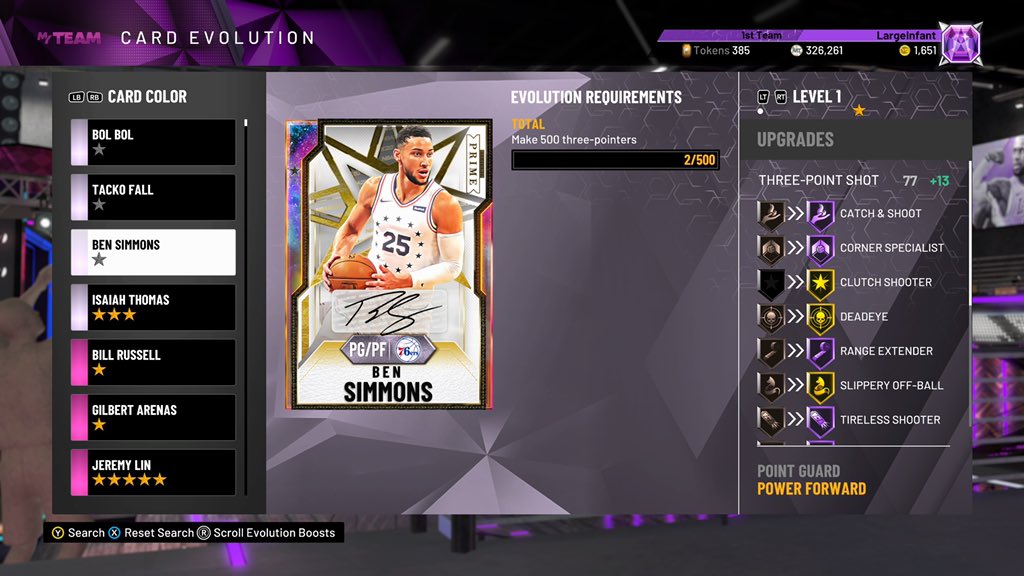 largeinfant2k's tweet image. More crazy 2K20 evo requirements. 500 x 3's with Tacko was a mission! I don't think I got past 2 3's with Simmons tho 😂😂

#NBA2K20
#NBA2KMyTeam