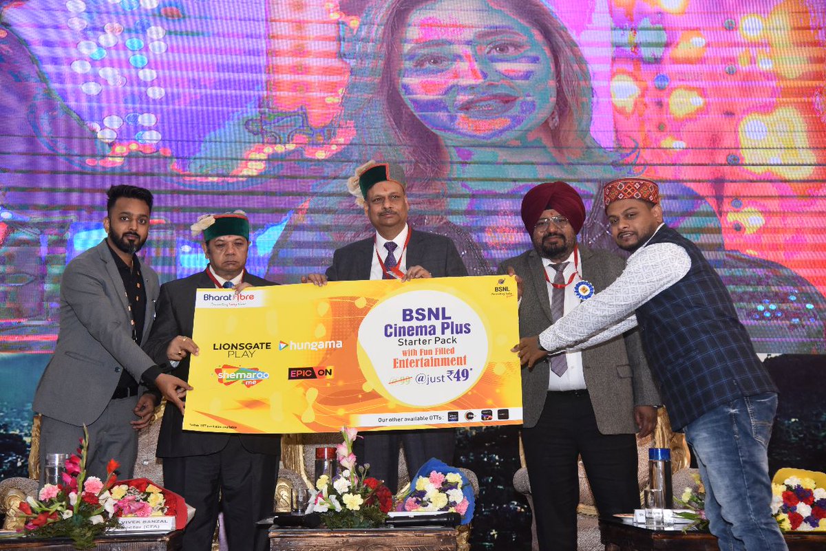 BSNL_HP's tweet photo. Some glimpses of the #BFCL meet at Shimla. During the meet, new OTT pack and new version of MyBSNL mobile app was also launched by #CMDBSNL @BSNLCorporate https://t.co/Mjuxz9mbRN