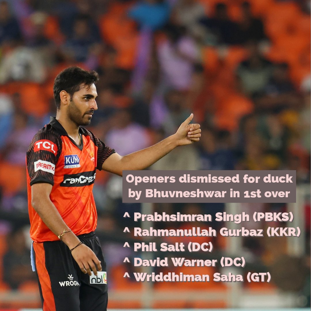 This season, opening batters haven't had a good time facing Bhuvneshwar Kumar in the first over🤯🤯
#GTvSRH #IPL2023