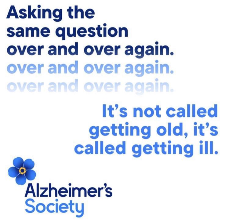 It’s dementia action week.

This year the focus is on diagnosis. Encouraging patients to speak to a healthcare professional if they’re worried about their memory. 

alzheimers.org.uk