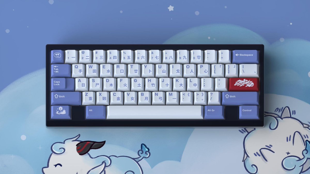gomimonogatari's tweet image. GMK Cocogoat collab with switchmod_keyboards &amp;amp; msa.vision

We designed the deskmat for GMK Cocogoat! The base kit was sold out right away after it was released, but you can still get the deskmat from the link bellow:
switchmod.net/products/cocog…
#customkeycaps #deskmat