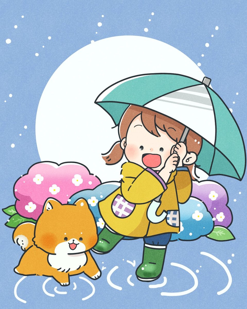 雨の日もキミがいれば☂

#Illustration ＃ゆるいイラスト https://t.co/H5oz8bPrSE