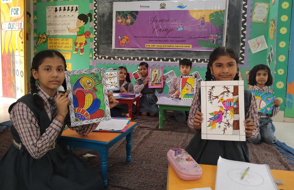 SARD_1996's tweet photo. Sard Delhi team continuously sending their photos of summer camp from different school. Children are so happy to participate in this unique activity. #partage #artsandcrafts #partagefrance #mcdeducation #creativityforkids #SummerCamps2023 https://t.co/3eW8XyuoNx