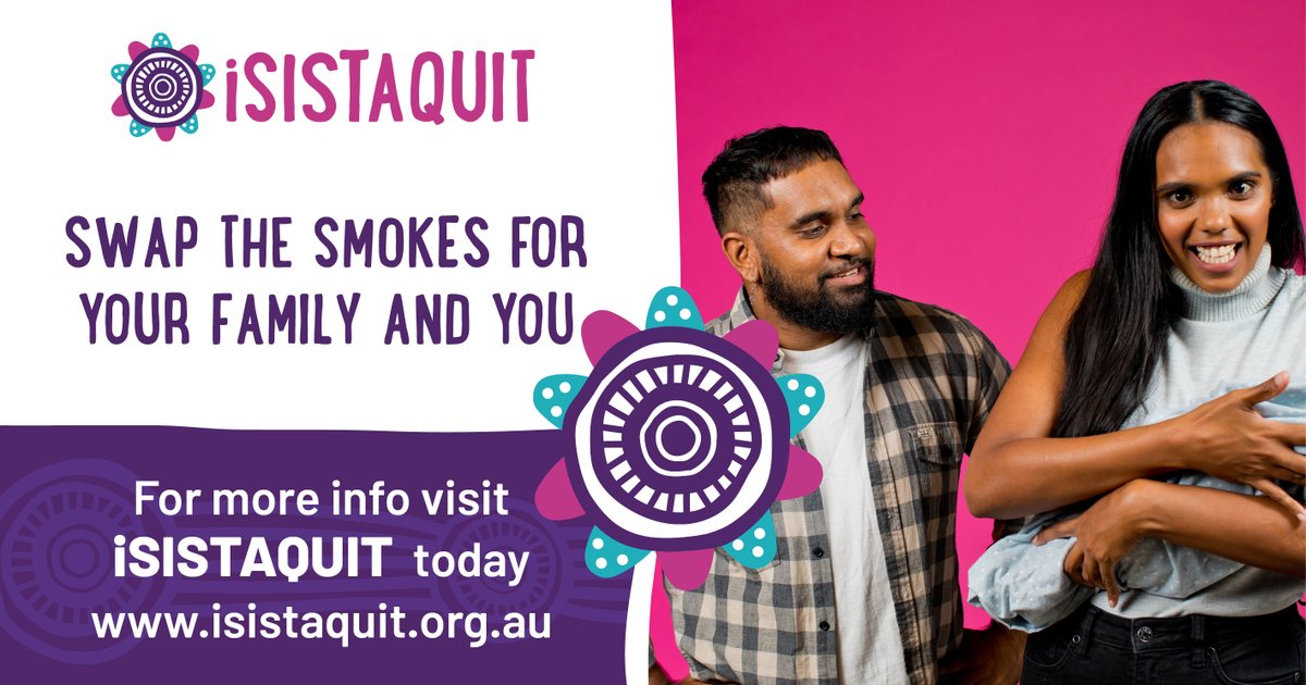 Swap the smokes for your family and you.

Join the smoke-free sistahood at isistaquit.org.au or call 13 78 48

#iSISTAQUIT #SwapTheSmokes #JoinTheSmokefreeSistahood