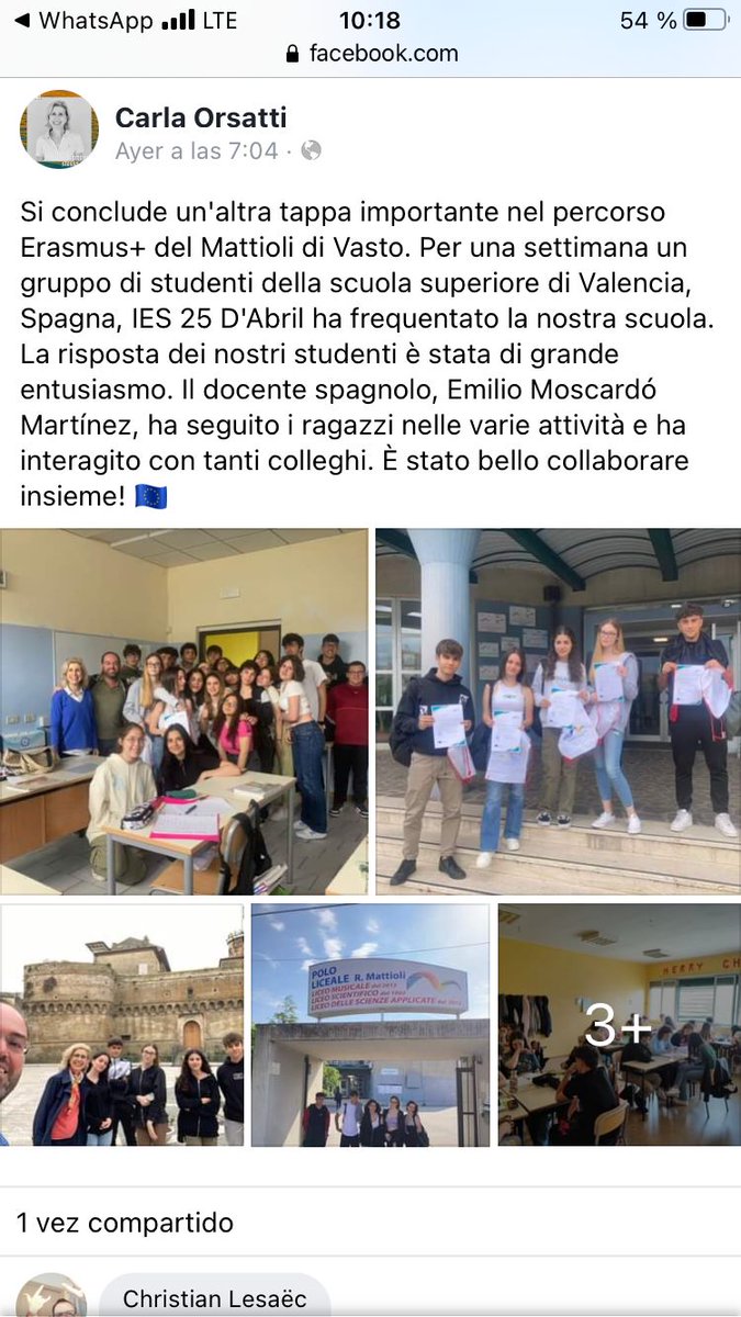 25_ies's tweet photo. Tornen els alumnes del @25_ies #Alfafar que han estat a Italia 🇮🇹 amb la beca #ErasmusPlus 🇪🇺 https://t.co/AZlZIljNEb