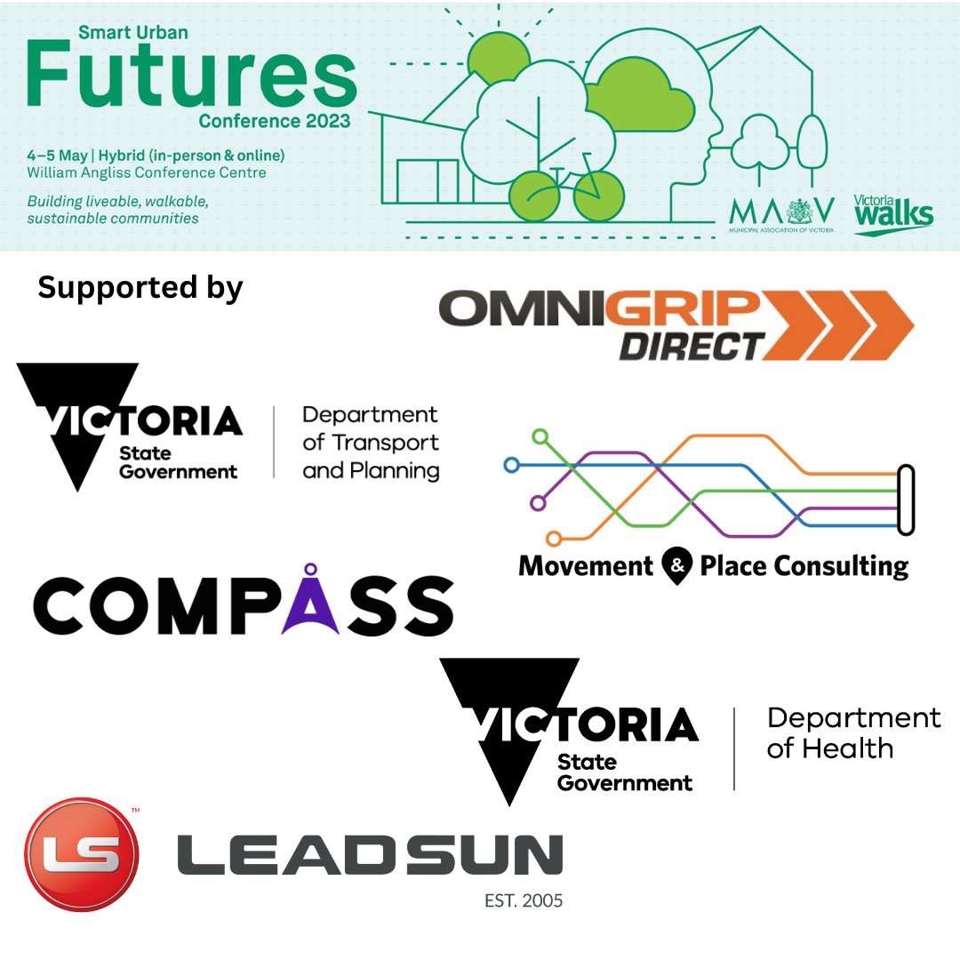 Victoria Walks (@victoriawalks) on Twitter photo What an incredible #SmartUrbanFutures conference with @VicCouncils!
Thank you to everyone involved but especially our sponsors - OmniGrip Direct <a href="/VicGovDH/">Victorian Department of Health</a>, <a href="/CompassIOT1/">Compass IoT</a> <a href="/leadsunAU/">Leadsun Solar Lights</a> Movement & Place Consulting and of course our Principal Sponsor @VicGovDTP What an incredible #SmartUrbanFutures conference with @VicCouncils!
Thank you to everyone involved but especially our sponsors - OmniGrip Direct <a href="/VicGovDH/">Victorian Department of Health</a>, <a href="/CompassIOT1/">Compass IoT</a> <a href="/leadsunAU/">Leadsun Solar Lights</a> Movement & Place Consulting and of course our Principal Sponsor @VicGovDTP
