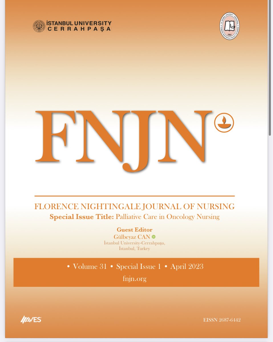 📢📢Our special issue on Palliative Care in Oncology Nursing, prepared under the guest editorship of Gülbeyaz Can, has been published. 
👉fnjn.org/EN
#FNJN #nursing #palliativecare #oncologynursing #specialissue