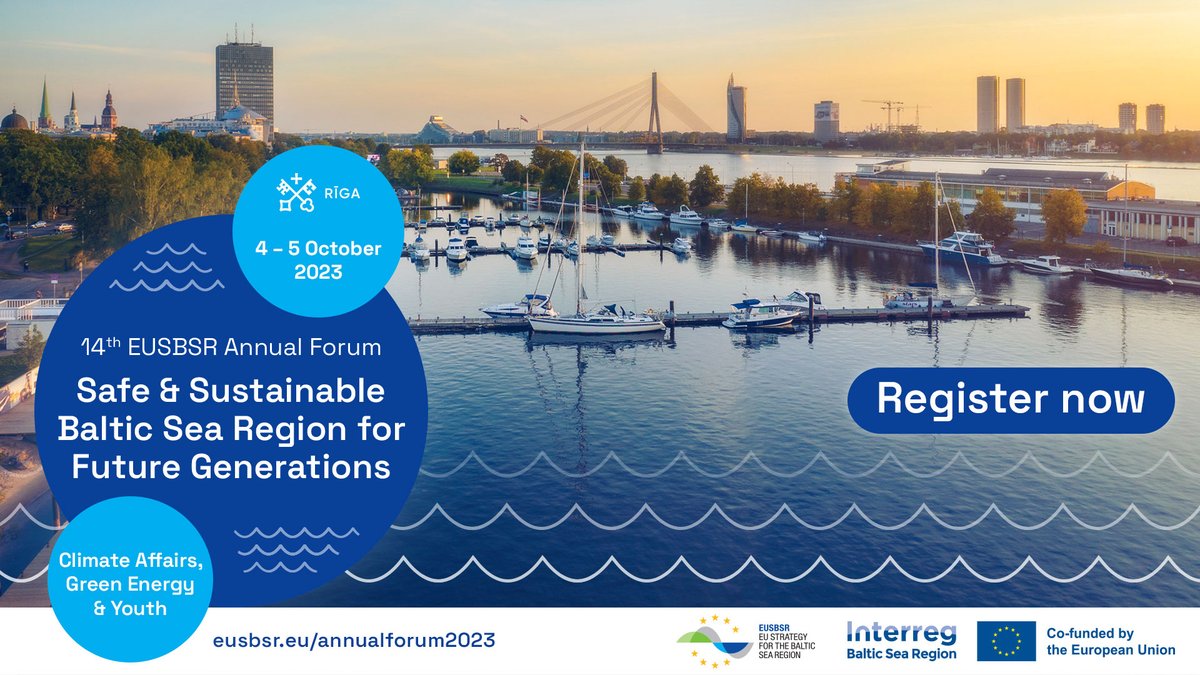 #EUSBSRforum2023 registration is open! Countries in the #BalticSeaRegion are committed to working together to achieve the objectives of the EUSBSR. Our forum is the annual highlight of this cooperation, uniting stakeholders from all governance levels. eusbsr.eu/annualforum202…