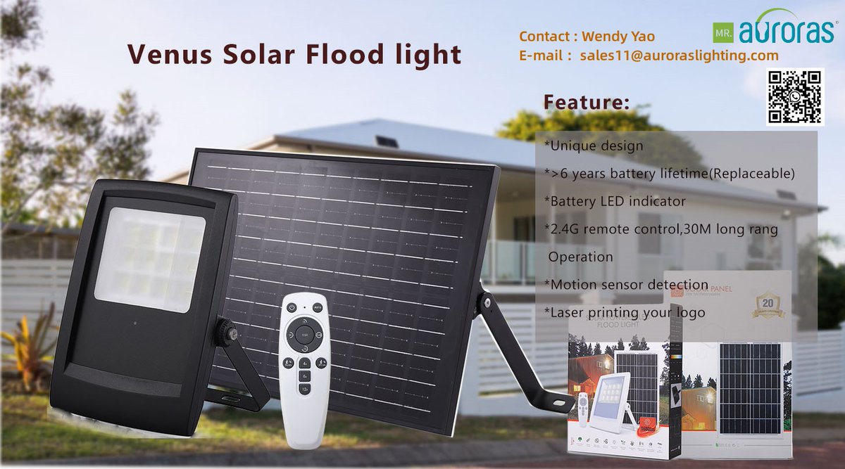Wendy44960818's tweet image. Solar flood light
It is equipped with brand new high quality lifePO4 battery and using the most ultra high luminous LED chip .The lighting power and duration are adjustable by 2.4G remote control. OEM is welcomed.

 #solarlight  #floodlight #solarledfloodlight  #ledfloodlight