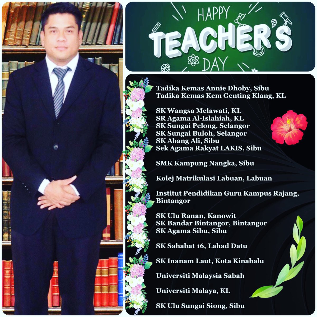 RezaBadiuzzaman's tweet photo. Happy Teacher’s Day to myself, friends &amp; families. Happy Teacher’s Day to all TEACHERS around the World. 

“A teacher plants seed of knowledge, sprinkles them with love and patiently nurtures their growth to produce tomorrow Dreams” https://t.co/VCJgf82iaX
