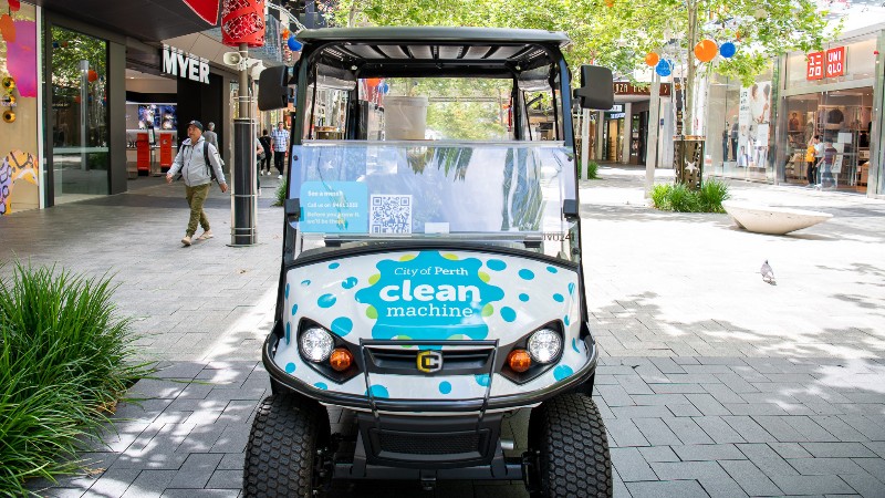CityofPerth's tweet image. Meet Jack, the friendly face of Murray Street! Starting his day at 7am, he&apos;s a valued member of our Clean Machine team ☀️ Originally from Mauritius, Jack&apos;s been with the City  for 15 years and we&apos;re lucky to have him. #CityOfPerth #CleanMachine