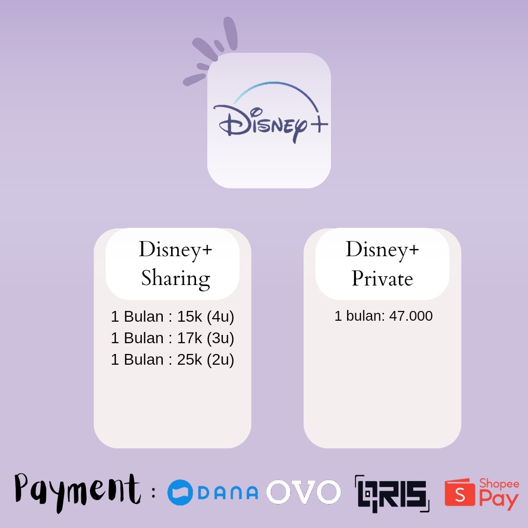 DISNEY+ MURAH 
utk order bisa click link👇🏻
wa.link/eu0v21