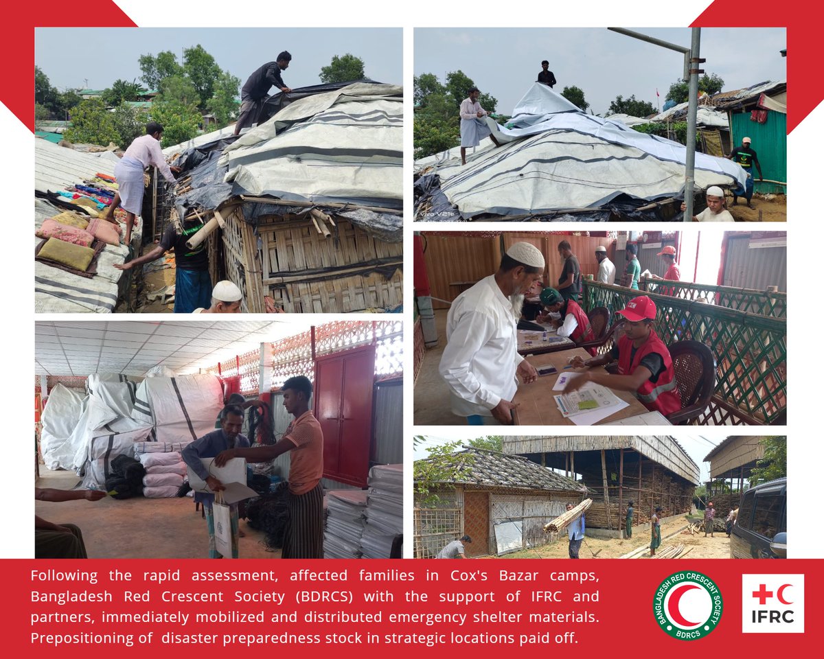 sanjeevkafley's tweet photo. #CycloneMocha response is continued. @BDRCS1 @ifrc in ground with available resources. Physical damage is gradually being repaired what happen to those emotional pain? This is just first extreme weather event of this year due to #Climatechange . Lets keep strengthening readiness. https://t.co/JXyPVSBfqK